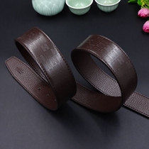Headless cowhide check belt strip Leather embossed belt body positive and negative dual-use belt body 3 8cm pants belt strip