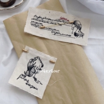 Monkeysour homemade subsection Ins embroidery Abstract brief stroke embroidery cotton cloth brooch small crowdsourced design mix
