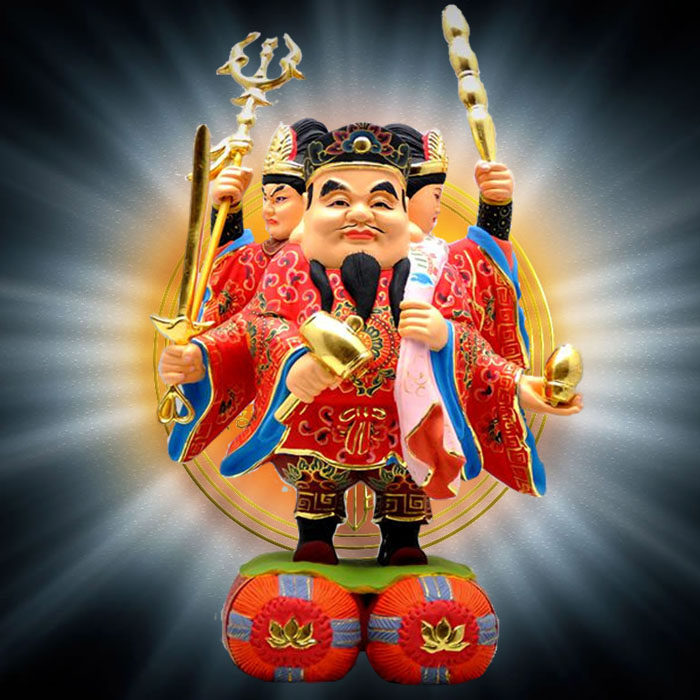 修明堂 开光唐密三面大黑天财神 密宗大黑天 珐琅彩绘摩诃迦罗神