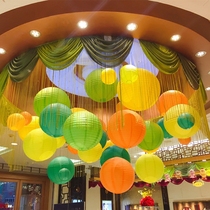 50CM paper lantern 20 inch paper lampshade knot wedding wedding wedding Mid-Autumn Festival color lighting Spring Festival Lantern Festival decoration