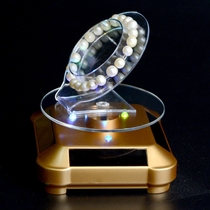 Solar rotating display table battery dual-purpose colorful with lamp rotating table bracelet Buddha beads jade bracelet display stand