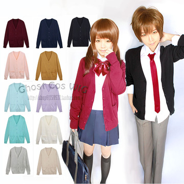 New 2-color ~ bread ☆ Japanese-style sweater Cardigan ☆ COS JK male/female campus into daily/multi color