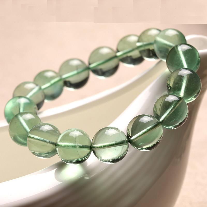 千琪 绿萤石圆珠手链 男女款 水晶手串