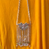 Dong butterfly long life lock Guizhou ethnic minority jewelry Miao silver jewelry Miao silver jewelry National style clothing silver jewelry