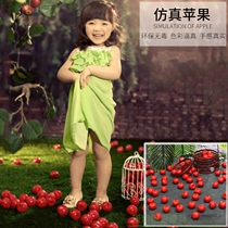 Photo studio childrens photography props wedding photo Red little apple red fruit simulation Cherry fake peach decoration