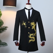Chinese style suit embroidered embroidered dragon featured mens personality performance clothing choral suit work uniform KTV male model