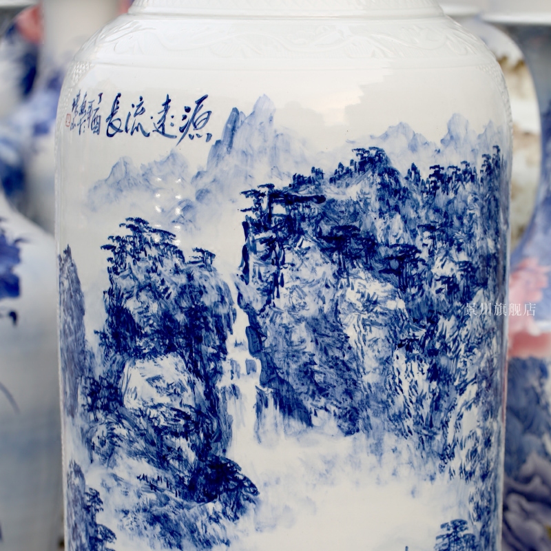 Jingdezhen porcelain has a long history in the hand - made ceramics from the sitting room of large vase hotel furnishing articles shop decoration