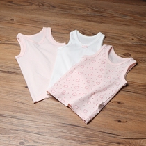 3 pieces of price Japanese non fluorescent childrens vest sling baby girl cotton thin sleeveless bottomless pajamas four seasons