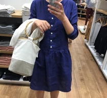 Loose Comfort Simple Living Hanmb Flowing Water Pleats 70% Sleeves 100 Hitch Foundation Onepiece Dress