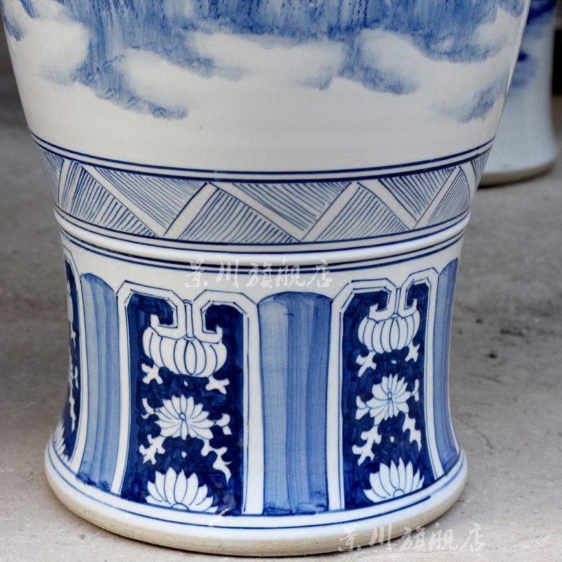 Jingdezhen porcelain ceramics hand - made landscape jiangnan spring scenery of large vase home sitting room place adorn article