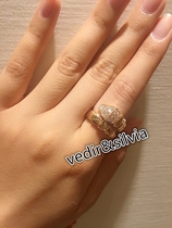 South Korea Live Bvlgari Bulgari Snake Head Ring SERPENTI Series Gold Diamond Ring