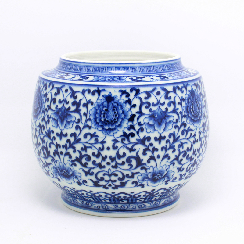 And auspicious, the lotus tea canister to jingdezhen manual hand - made ceramic pot seal storage tank gift POTS