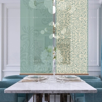 Modern European-style porch living room bedroom study partition semi-transparent fashion hanging screen roller curtain-like flowers