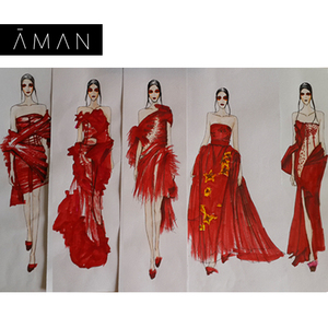 代画专业服装手绘效果图 款式图 毕业设计 比赛