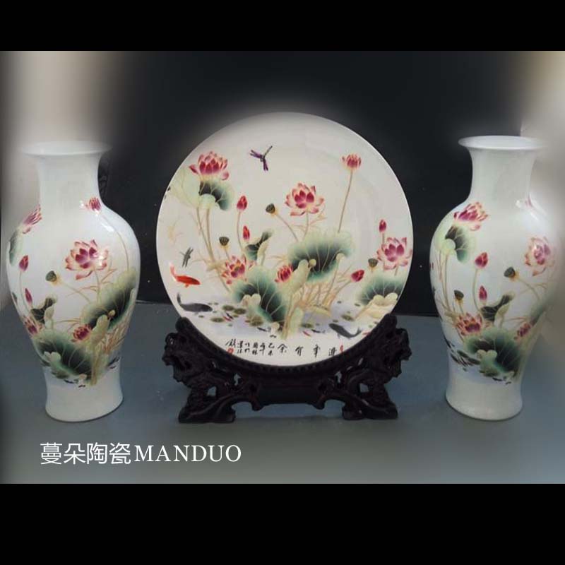 Jingdezhen lotus decorative porcelain furnishing articles elegant lobby sitting room porch decorate a new house furnishing articles