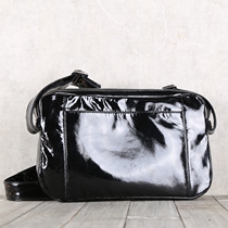 Mens genuine leather single shoulder inclined cross handbag sheepskin soft bag bright leather casual leather handbag handbag deep mountain nine