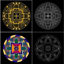 Thangkatan City cloth painting hand-painted coloring painting gold Buddhism adult decompression meditation (Coloring World)