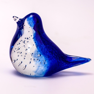 玻璃小鸟琉璃鸟家居装饰品创意客厅电脑办公桌动物摆件手工工艺品