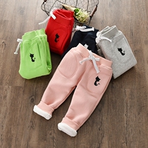 Girls long trousers for boys and childrens clothes for autumn and winter clothes to keep warm and thick cotton sports pants