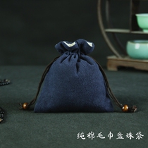 Wen play bag Pure cotton towel Hand string plate beads Buddha beads bag Star and moon Rosewood bag Jewelry storage linen bag