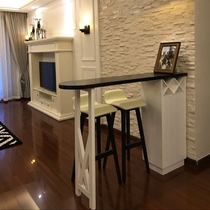 Mediterranean partition solid wood bar restaurant porch cabinet wine cabinet old vintage American home bar table customization