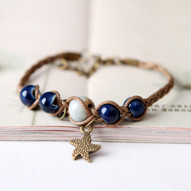 The Original manual QingGe jingdezhen 's restoring ancient ways is literary market. I supply woven ceramic bracelet female stars