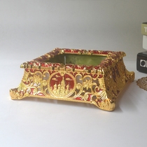 Large European-style removable and washable ashtray Russian ashtray square red cylinder home hotel model room decorations