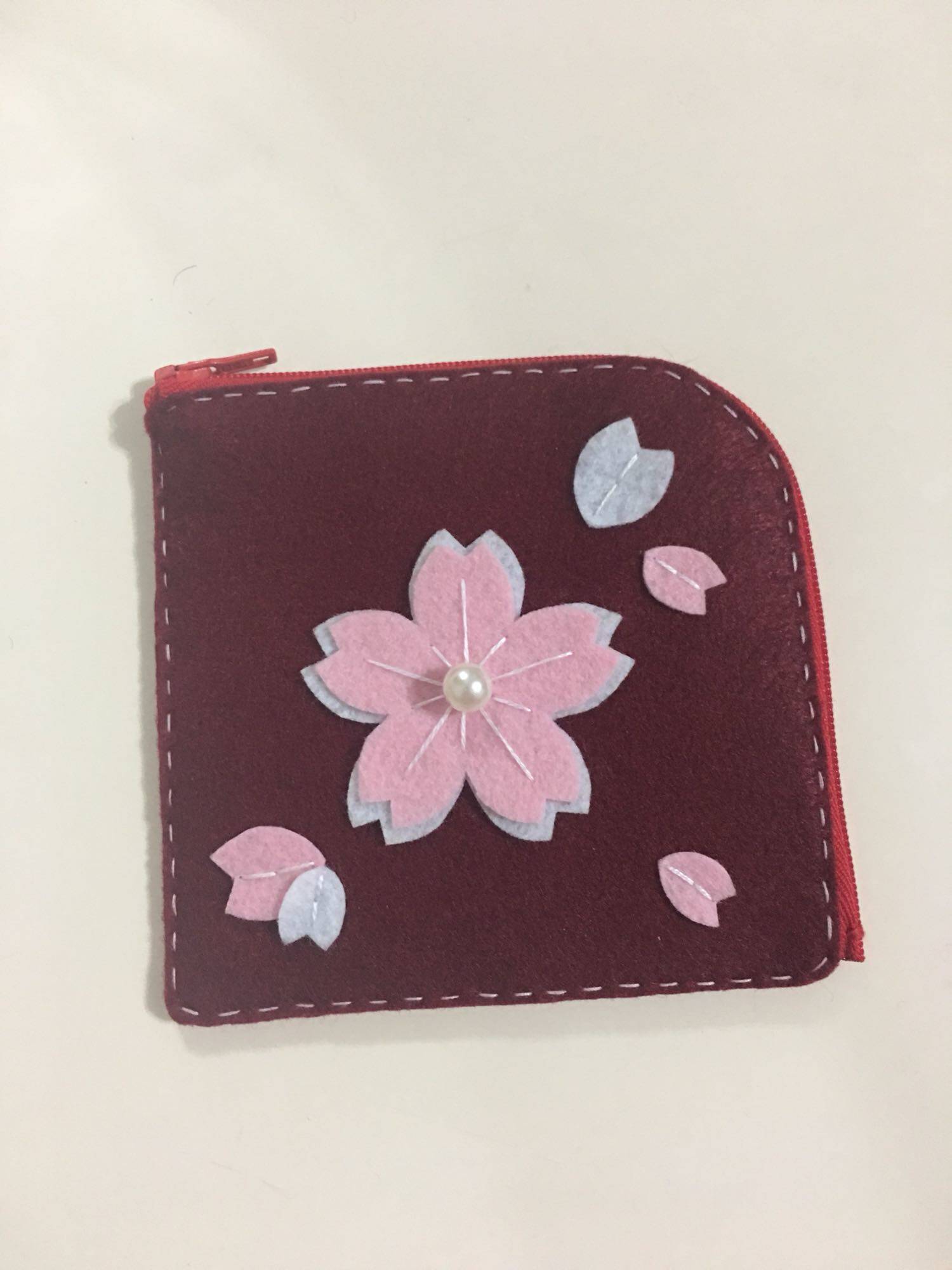 ash樱花零钱包 不织布diy手工成品