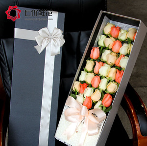 33朵粉玫瑰花礼盒合肥同城蚌埠鲜花速递铜陵