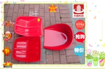 Plastic shovel does not break plastic bucket large dustpan thickened shovel Red dustpan dry cargo shovel Tea shovel long wooden handle