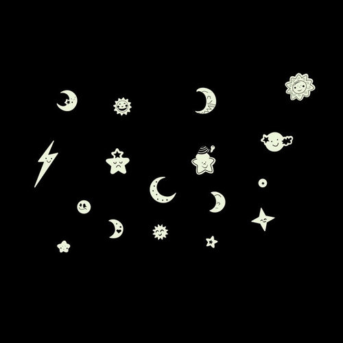 星空贴纸墙贴天花板夜光荧光星星卧室可爱银光夜光贴发光浪漫满屋_7折