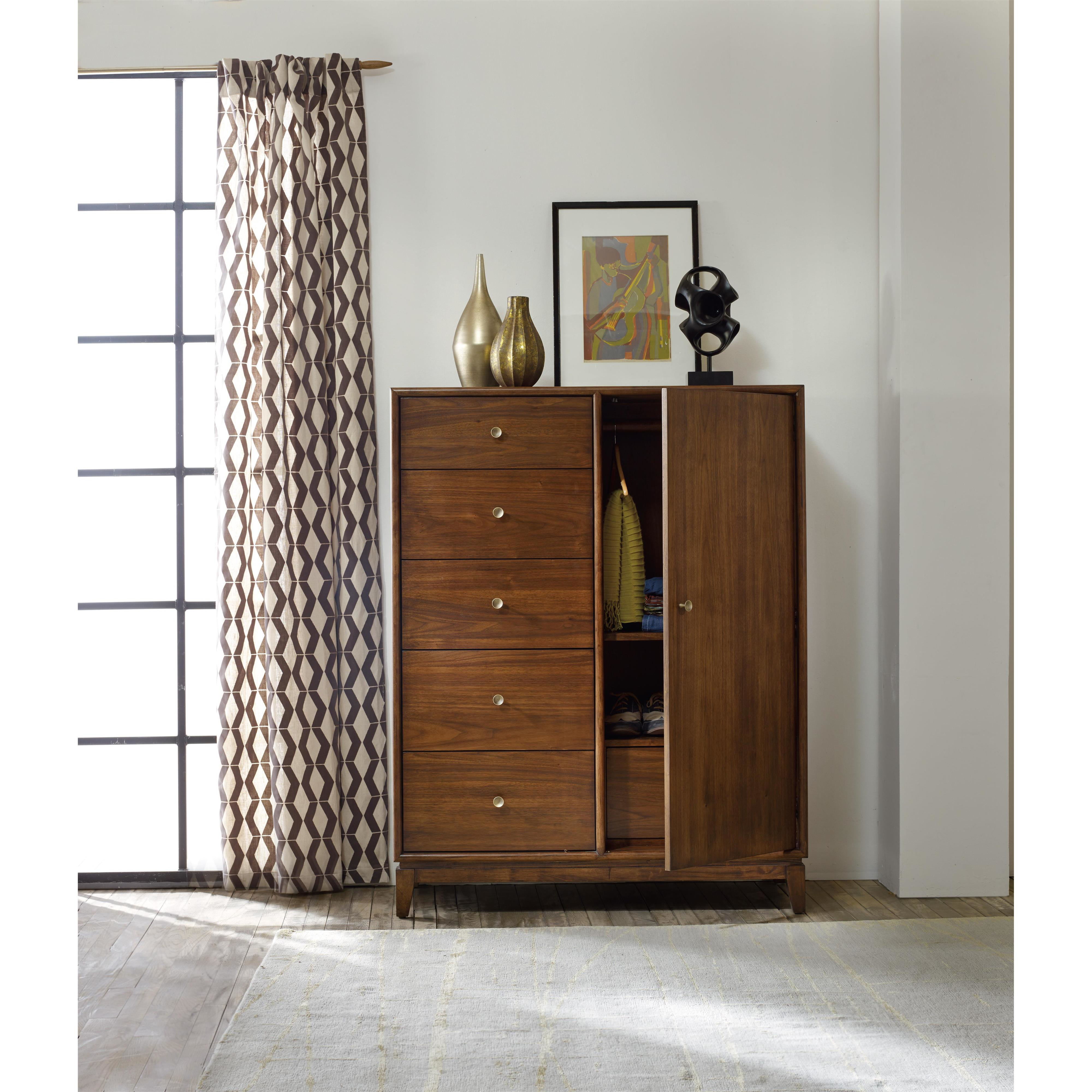 坤润美式胡桃色实木门柜n7-7