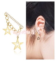 (Korea direct) JEUM TROIS ROIS ROIS star pendant diamond decorative single-sided ear clip earrings