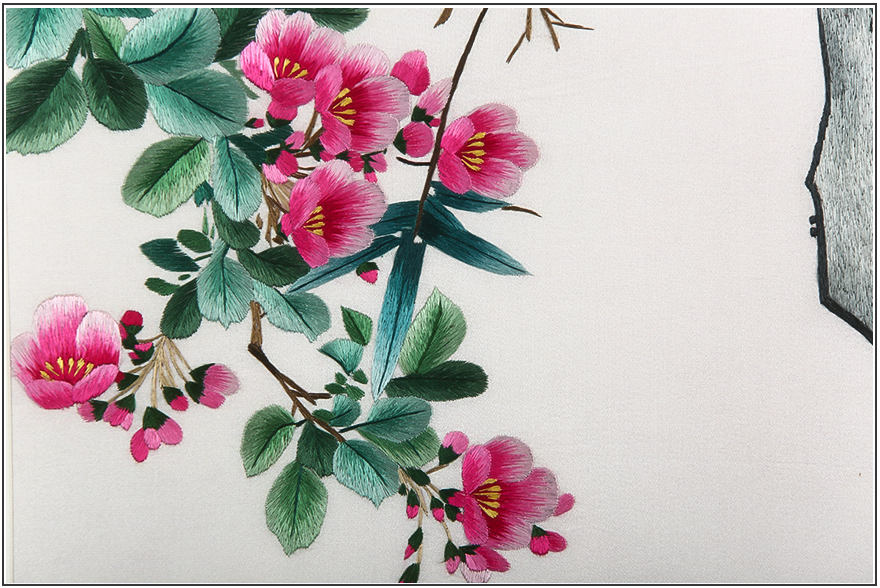 国家级非物质文化遗产 刺绣 汴绣 花鸟四条屏