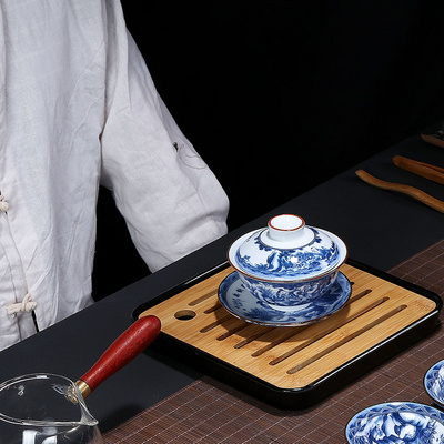 Jingdezhen blue and white porcelain only three tureen tea under glaze color porcelain teapot tea retro medium kung fu tea