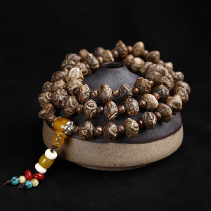 小鬼眼54粒菩提佛珠 磨损到位大金刚菩提子手