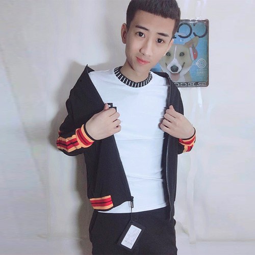 2018精神小伙外套男社会人显瘦薄款夹克夜店快手红人春秋同款上衣_7折