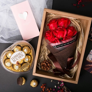 生日礼物巧克力香皂花送女友女生朋友惊喜浪漫新年情人节礼品创意