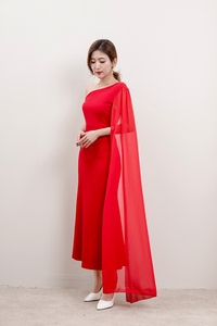 New host party dress long elegant dress slim toast clothing