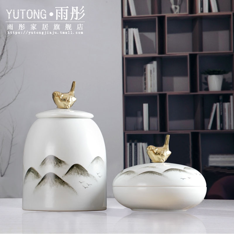 Jingdezhen ceramic hand - made ink creative furnishing articles process between example desktop ceramics decoration home decoration