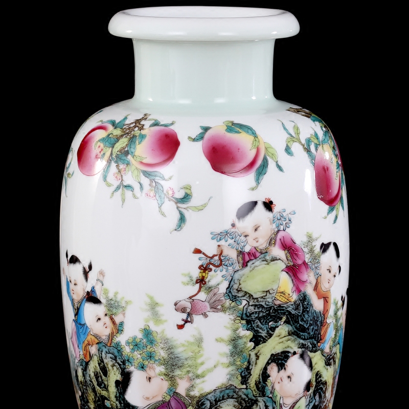 Jingdezhen lad offer celebration ceramic vase household living room office study Chinese dried flowers flower arrangement furnishing articles