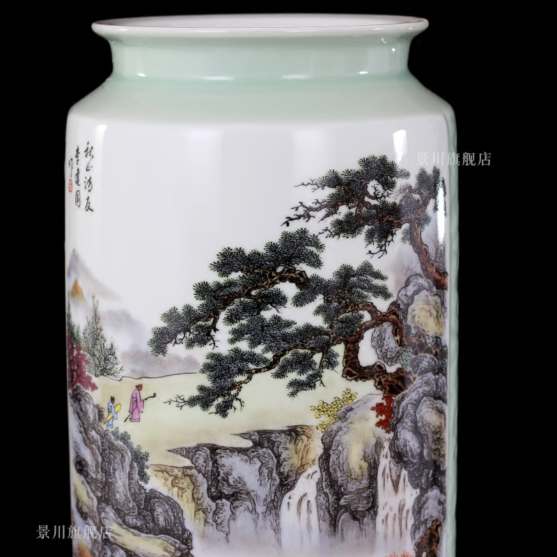 Jingdezhen ceramics akiyama friends mesa vase home furnishing articles sitting room of Chinese style study calligraphy and painting to receive the goods