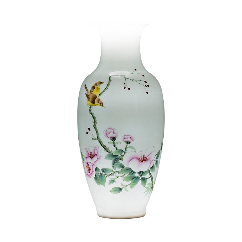 Jingdezhen ceramics vase famous master hand draw the sitting room of Chinese style household wine cabinet office furnishing articles ornament