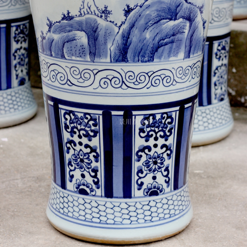 Jingdezhen porcelain ceramic hand - made landscape of large vases, home furnishing articles sitting room of Chinese style hotel adornment