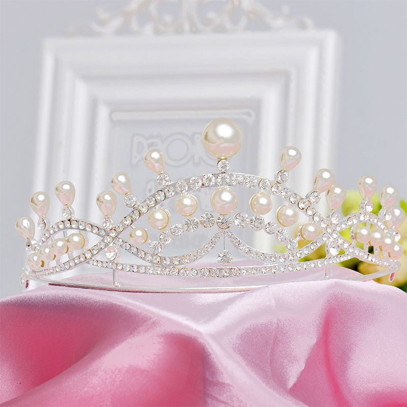 yizuiyimei popular new bride wedding big crown headdress korean rhinestone crown princess headband jewelry