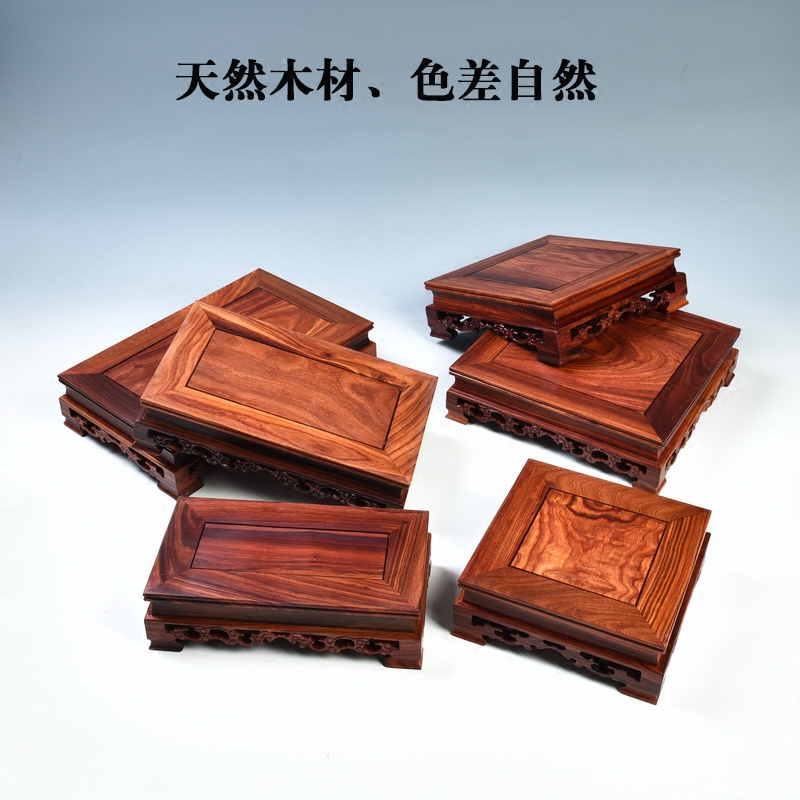 Pianology picking mahogany base rectangle flowers miniascape base solid wood square home decoration pastry base