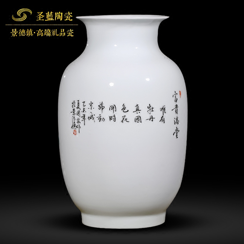 The Master of jingdezhen hand - made vases, modern Chinese style living room decoration ceramics handicraft furnishing articles high - end gift porcelain