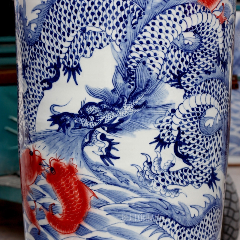 Jingdezhen ceramics, Kowloon 18 carp landing big vase yards the opened the gift porcelain sitting room hotel company