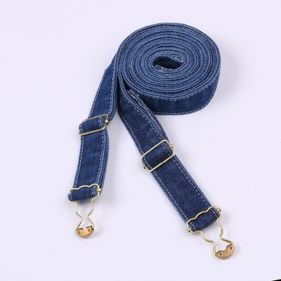 牛仔背带裤带子 水洗牛仔裤背带 无弹力布背带条 平行不交叉