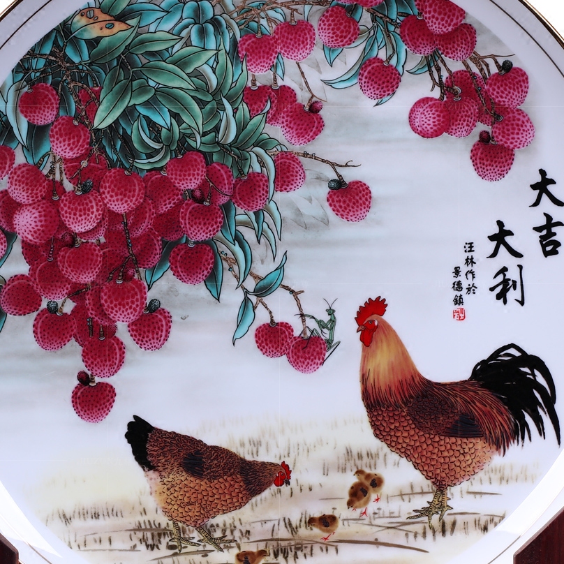 Jingdezhen ceramics decoration hanging dish see prosperous modern Chinese style living room sat dish dish handicraft